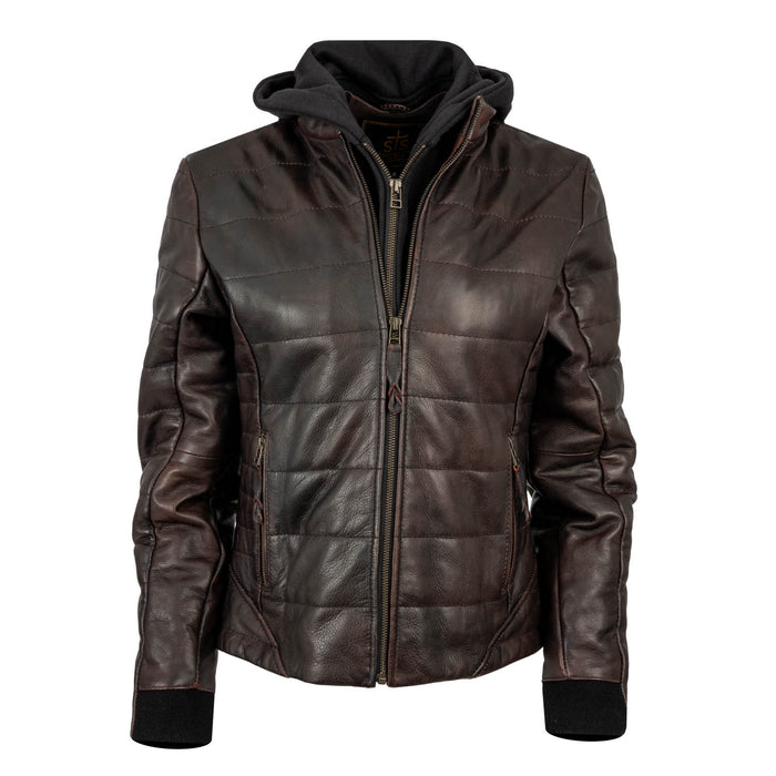 STS Ranchwear Womens Amberly Black Cherry Leather Jacket