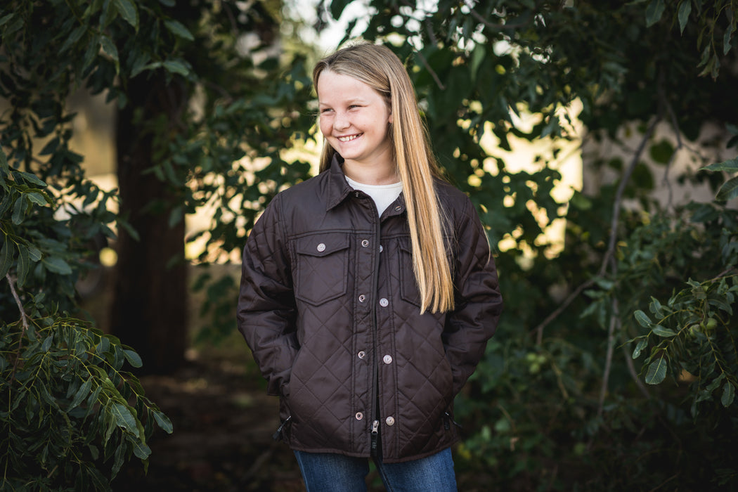 STS Ranchwear Youth Unisex Cassidy Chocolate 100% Polyester Softshell Jacket