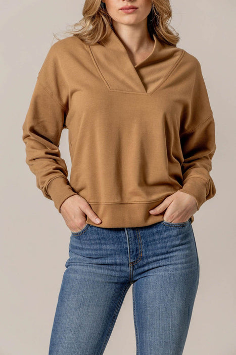 Kimes Ranch Womens Sandy Tan Cotton Blend Sweatshirt