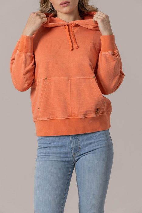 Kimes Ranch Womens Tess Western Orange Cotton Blend Hoodie