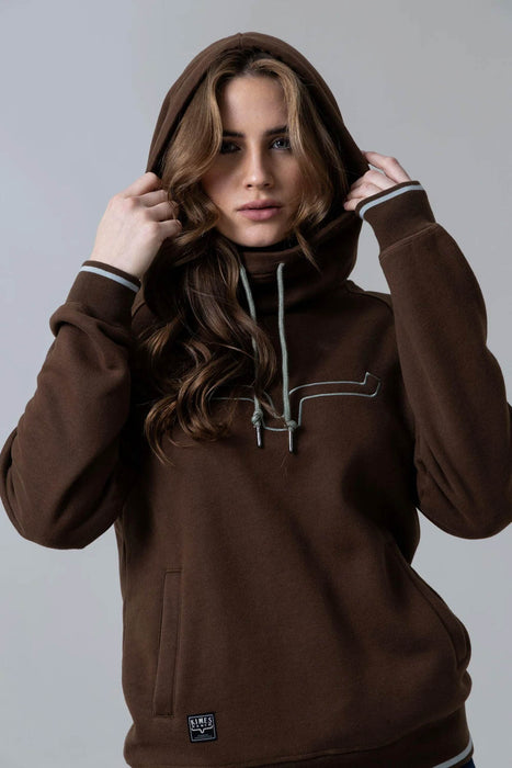 Kimes Ranch Womens Two Scoops Brown Cotton Blend Hoodie