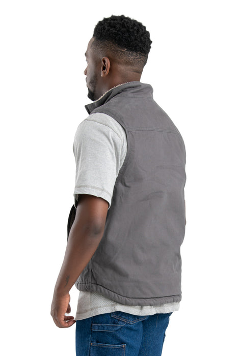 Berne Apparel Mens Heartland Sherpa-Lined Duck Slate 100% Cotton Vest
