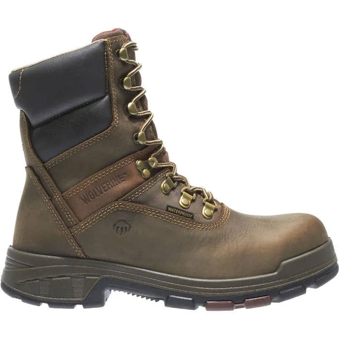 Wolverine Mens Dark Coffee Leather Cabor EPX WP CT 8in Work Boots
