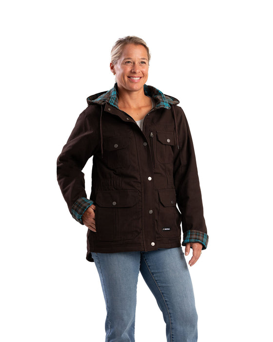 Berne Apparel Womens Softstone Duck Barn Dark Brown 100% Cotton Jacket