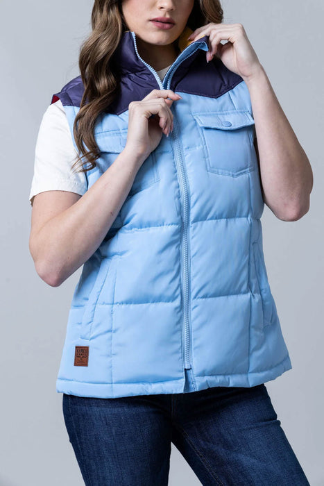 Kimes Ranch Womens Wyldfire Sky Blue 100% Polyester Puffer Vest