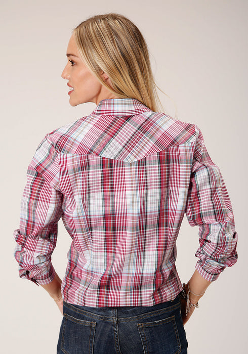 Roper Womens Primary Colors Red Cotton Blend L/S Shirt