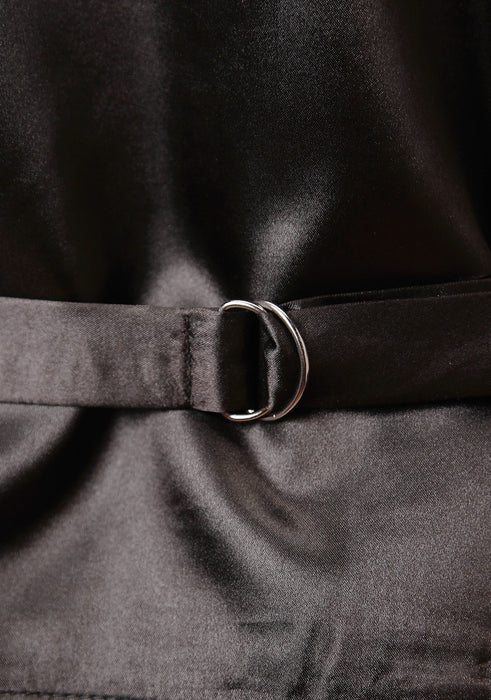 Roper Mens Buckle Tie Brass Snaps Black Suede Tall Leather Vest