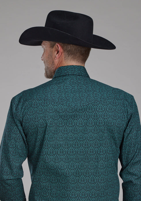 Roper Mens 2152 Vintage Paisley Green 100% Cotton L/S Shirt
