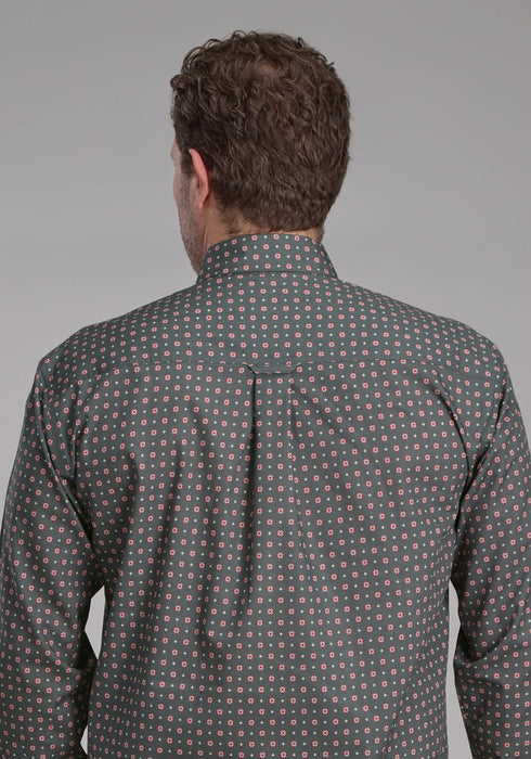 Roper Mens 2243 Garnet Foulard Grey 100% Cotton 1 Pkt L/S Shirt