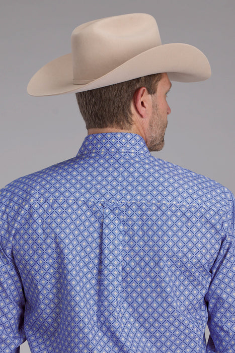 Roper Mens 2385 Foulard Periwinkle 100% Cotton 1 Pkt L/S Shirt