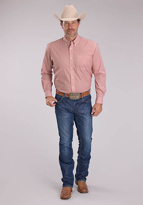 Roper Mens 2500 Satillo Foulard Rust 100% Cotton 1 Pkt L/S Shirt
