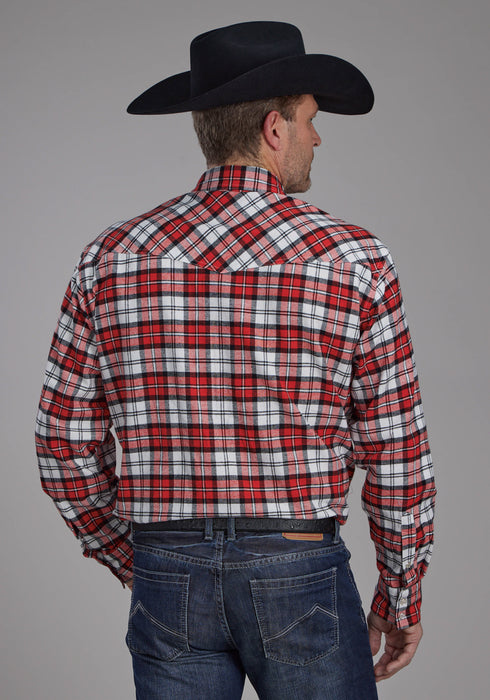 Roper Mens Unlined Flannel Orange 100% Cotton Tall L/S Shirt