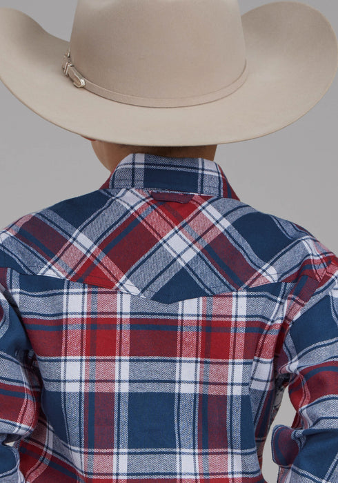 Roper Kids Boys 2205 Unlined Flannel Red 100% Cotton L/S Shirt