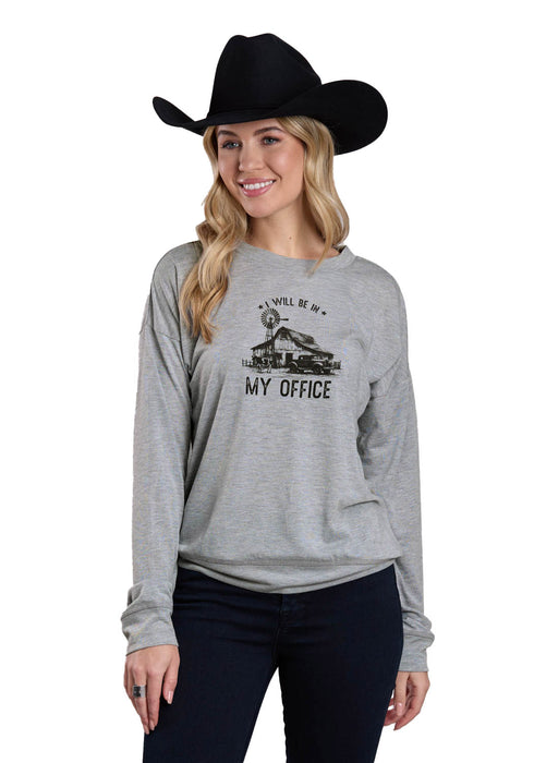 Roper Womens My Office Grey Poly/Rayon Sweatshirt
