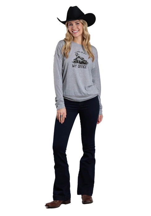 Roper Womens My Office Grey Poly/Rayon Sweatshirt