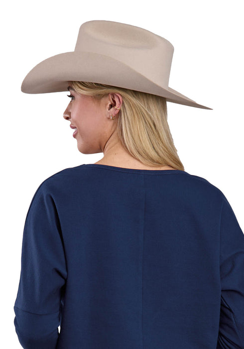 Roper Womens Cowboy Boots Navy 100% Cotton Sweatshirt