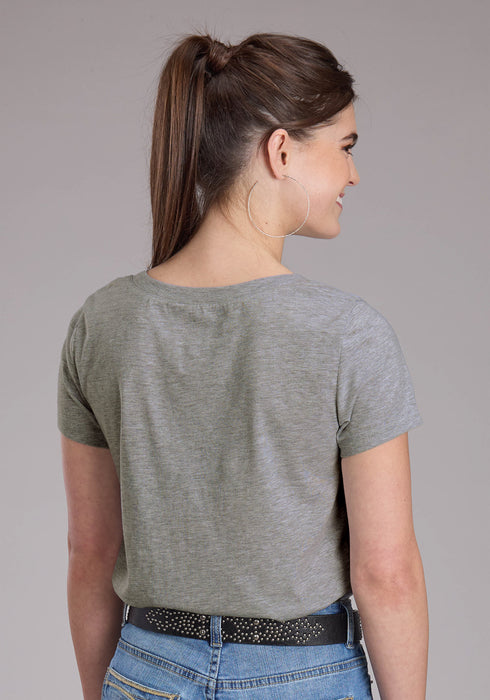 Roper Womens 2448 This Succs Grey Cotton Blend S/S T-Shirt