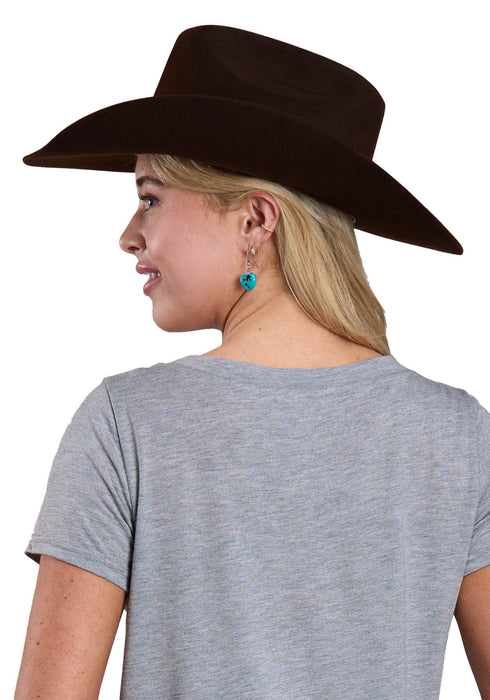 Roper Womens Hold My Horses Grey Poly/Rayon S/S T-Shirt