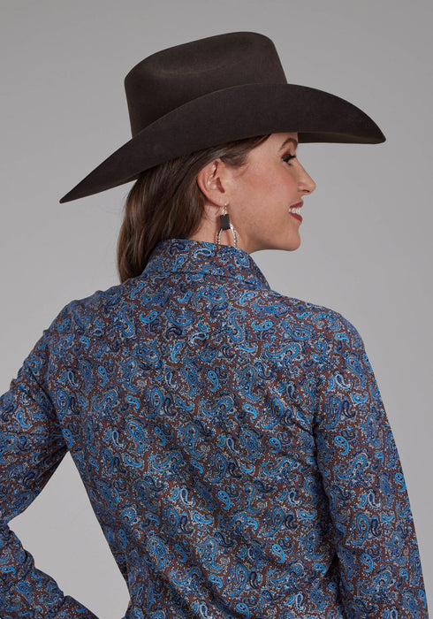 Roper Womens 2172 River Paisley Brown 100% Cotton L/S Shirt