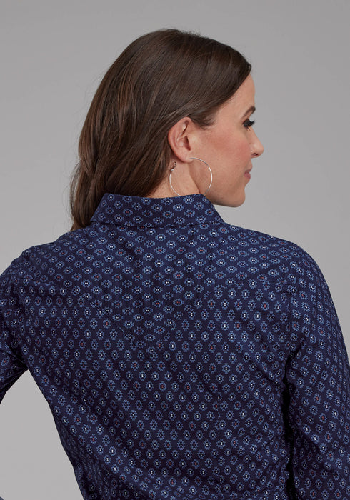 Roper Womens 2177 Aztecs Blue 100% Cotton L/S Shirt