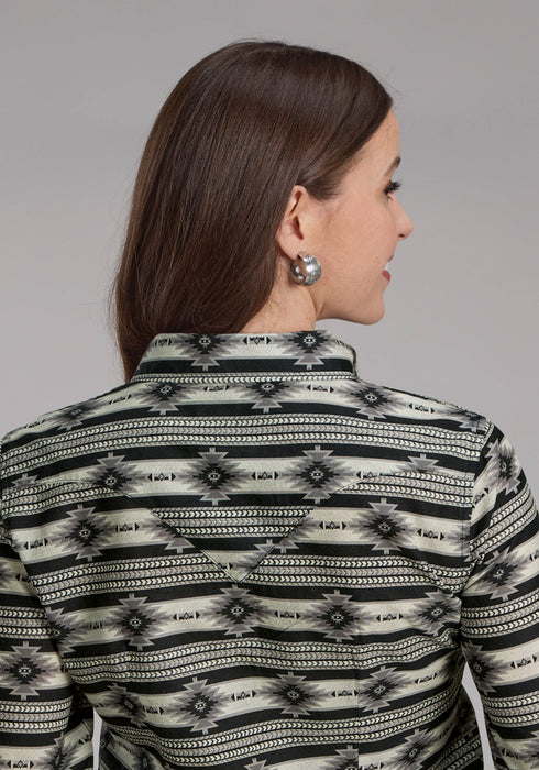 Roper Womens 2182 Santa Fe Aztec Black 100% Cotton L/S Shirt