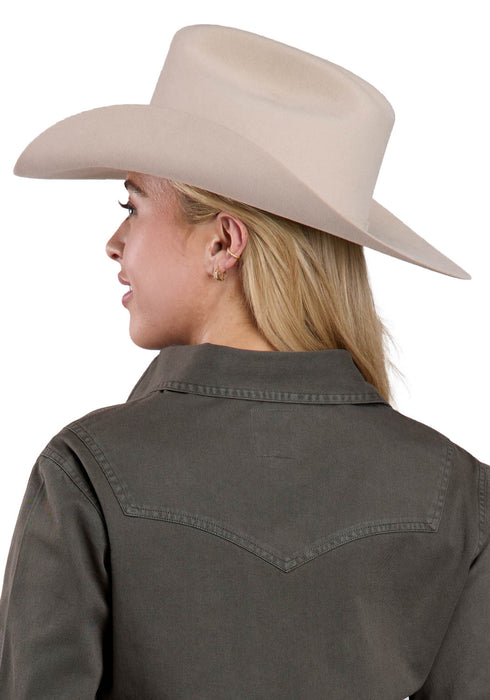 Roper Womens 2631 Pigment Dyed Black 100% Cotton L/S Shirt