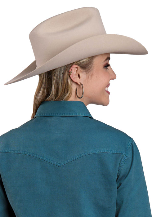 Roper Womens 2631 Pigment Dyed Teal 100% Cotton L/S Shirt