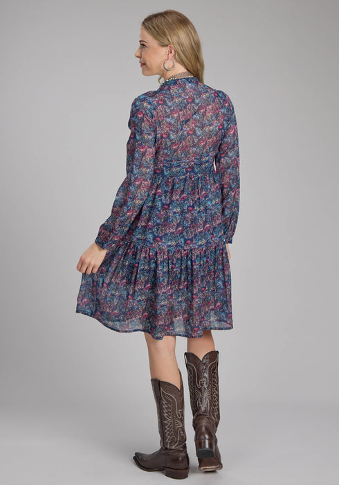 Roper Womens Gem Floral Multi-Color 100% Polyester L/S Dress