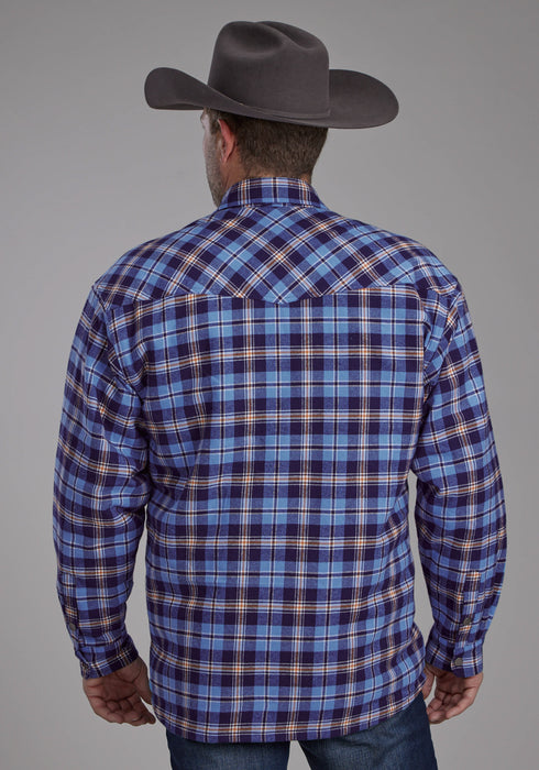 Roper Mens 2205 Sherpa Lined Blue 100% Cotton L/S Shirt