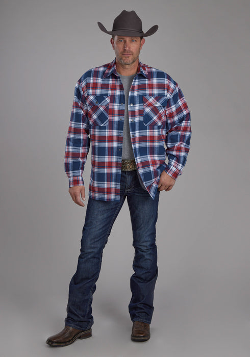 Roper Mens 2205 Sherpa Lined Red 100% Cotton Tall L/S Shirt