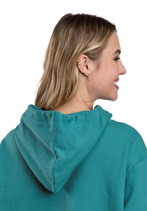 Roper Womens Slouchie Fleece Teal 100% Cotton Hoodie