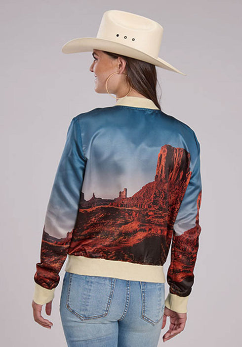 Roper Womens Desert View Multi 100% Polyester Satin Athletic Shell Jacket
