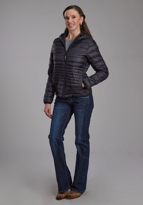 Roper Womens Parachute Down Fill Black 100% Nylon Softshell Jacket