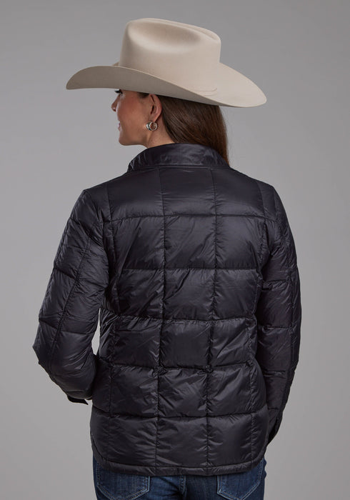 Roper Womens Down Filled Shirt Black 100% Nylon Softshell Jacket