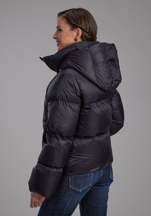 Roper Womens Puffer Down Coat Black 100% Nylon Softshell Jacket