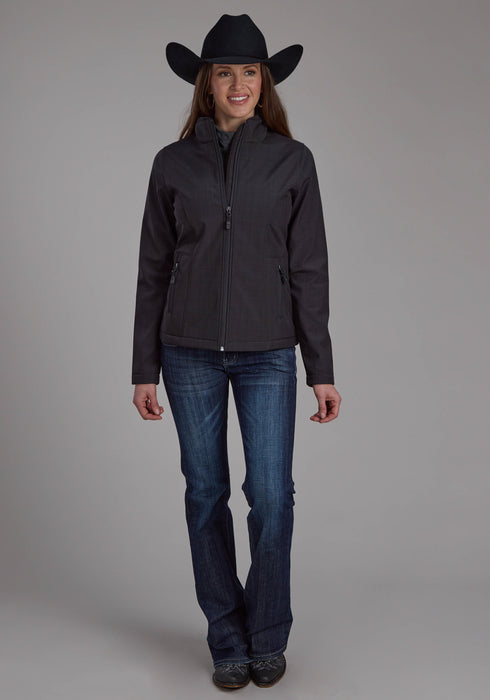 Roper Womens Bonded Fleece Heather Charcoal Poly/Spandex Softshell Jacket