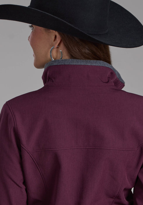 Roper Womens Bonded Fleece Wine Poly/Spandex Softshell Jacket