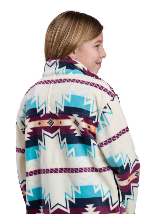 Roper Kids Girls Large Aztec Print Multi-Color 100% Polyester Fleece Jacket