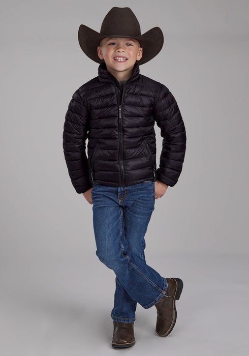 Roper Kids Boys Polyfill Parachute Black 100% Nylon Softshell Jacket