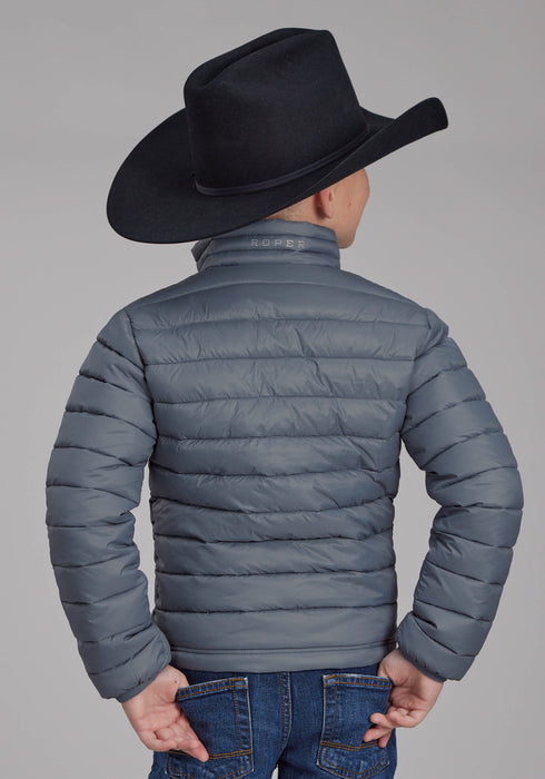 Roper Kids Boys Polyfill Parachute Silver Blue 100% Nylon Softshell Jacket