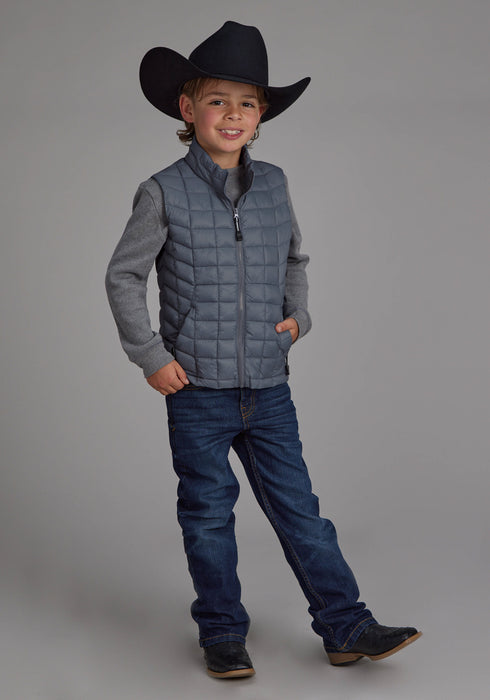 Roper Kids Boys Polyfill Parachute Silver Blue 100% Nylon Softshell Vest