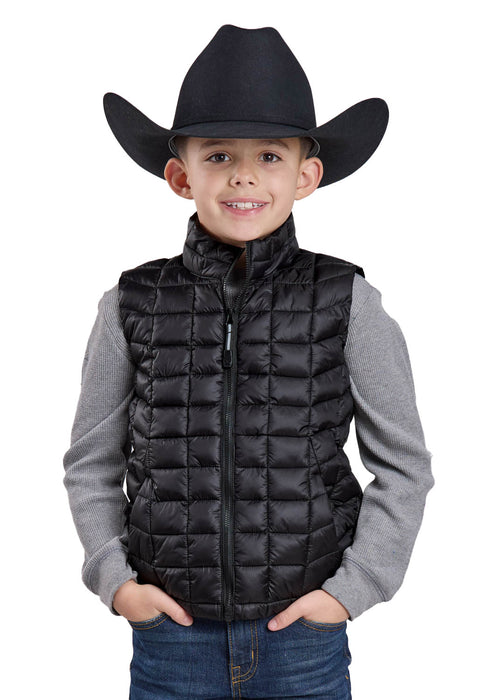 Roper Kids Boys Crushable Parachute Black 100% Nylon Softshell Vest