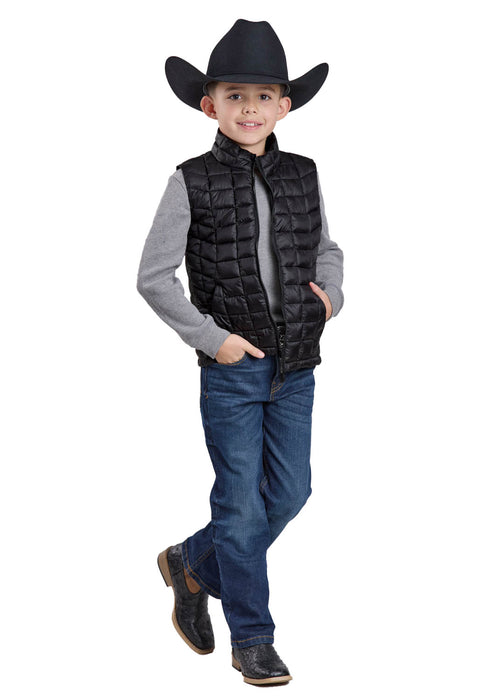 Roper Kids Boys Crushable Parachute Black 100% Nylon Softshell Vest