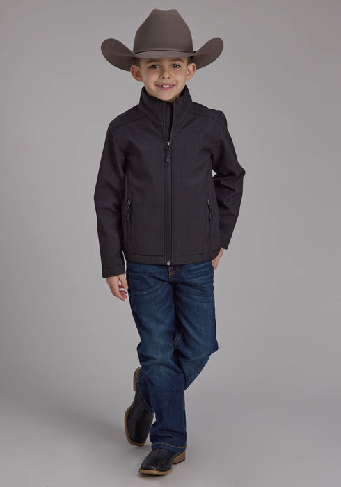 Roper Kids Boys Bonded Fleece Charcoal Heather Poly/Spandex Softshell Jacket