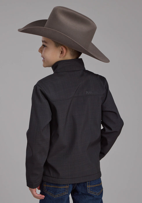 Roper Kids Boys Bonded Fleece Charcoal Heather Poly/Spandex Softshell Jacket