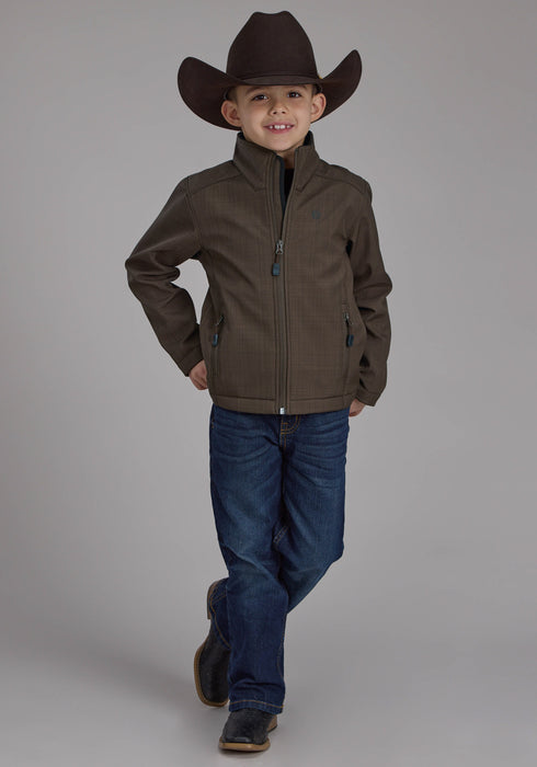 Roper Kids Boys Bonded Fleece Brown Poly/Spandex Softshell Jacket