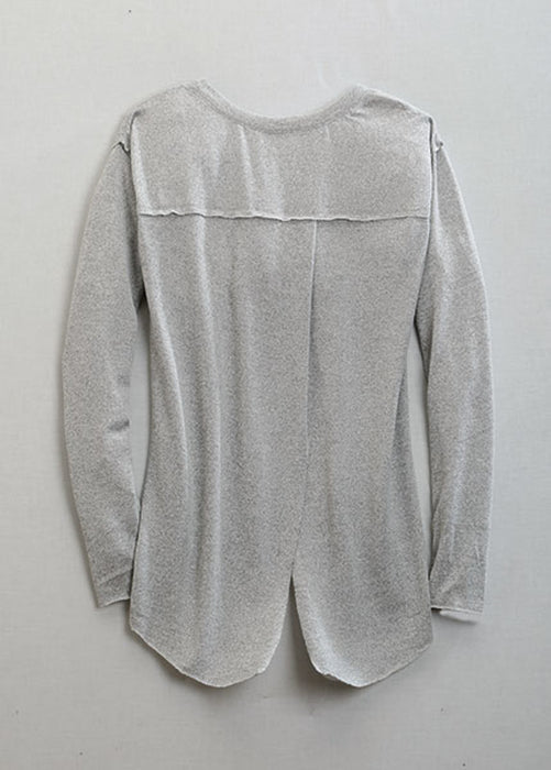 Tin Haul Womens 1488 Melange V-Neck Grey Poly/Spandex Sweater