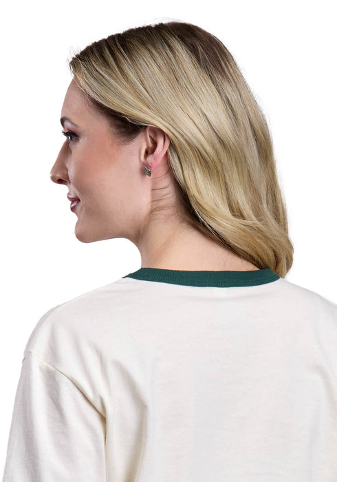 Tin Haul Womens Green Succulents Anvil Logo Natural 100% Cotton S/S T-Shirt