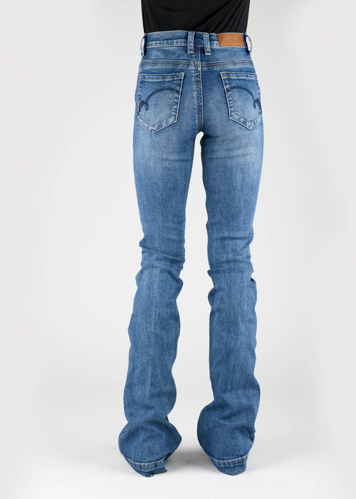Tin Haul Womens Libby Navy Deco Blue Cotton Blend Jeans