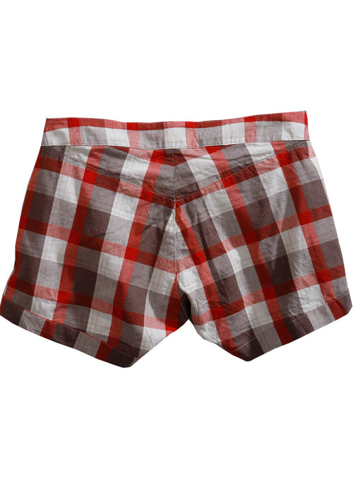 Tin Haul Womens Buckeye Check Red/Grey 100% Cotton Casual Shorts